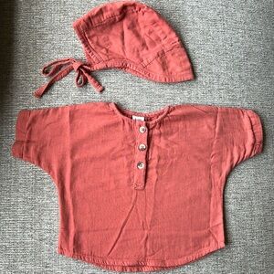 2pc Coral Shirt and Hat Set || Kate Quinn